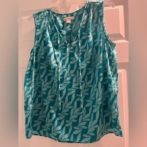 Vintage Coldwater Creek Aqua Patterned Top